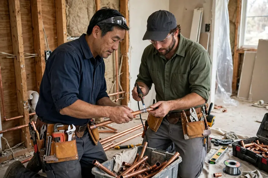 Experienced Plumbing professionals at work